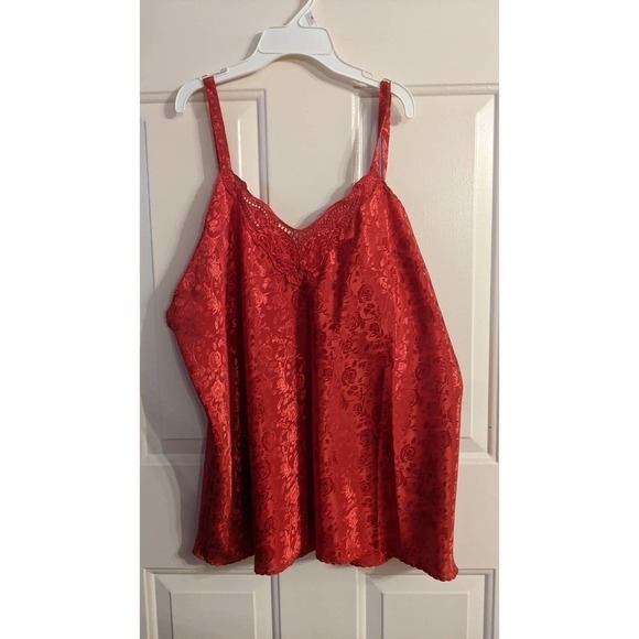 Catherine's Two Piece Rex Rosette Satin 2X Lingerie Set